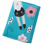 Adorable Ladies Teens Wallet with Money Clip Card Bag Coin Purse in 6 Beautiful Colours for Cat Lovers