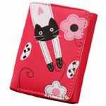 Adorable Ladies Teens Wallet with Money Clip Card Bag Coin Purse in 6 Beautiful Colours for Cat Lovers