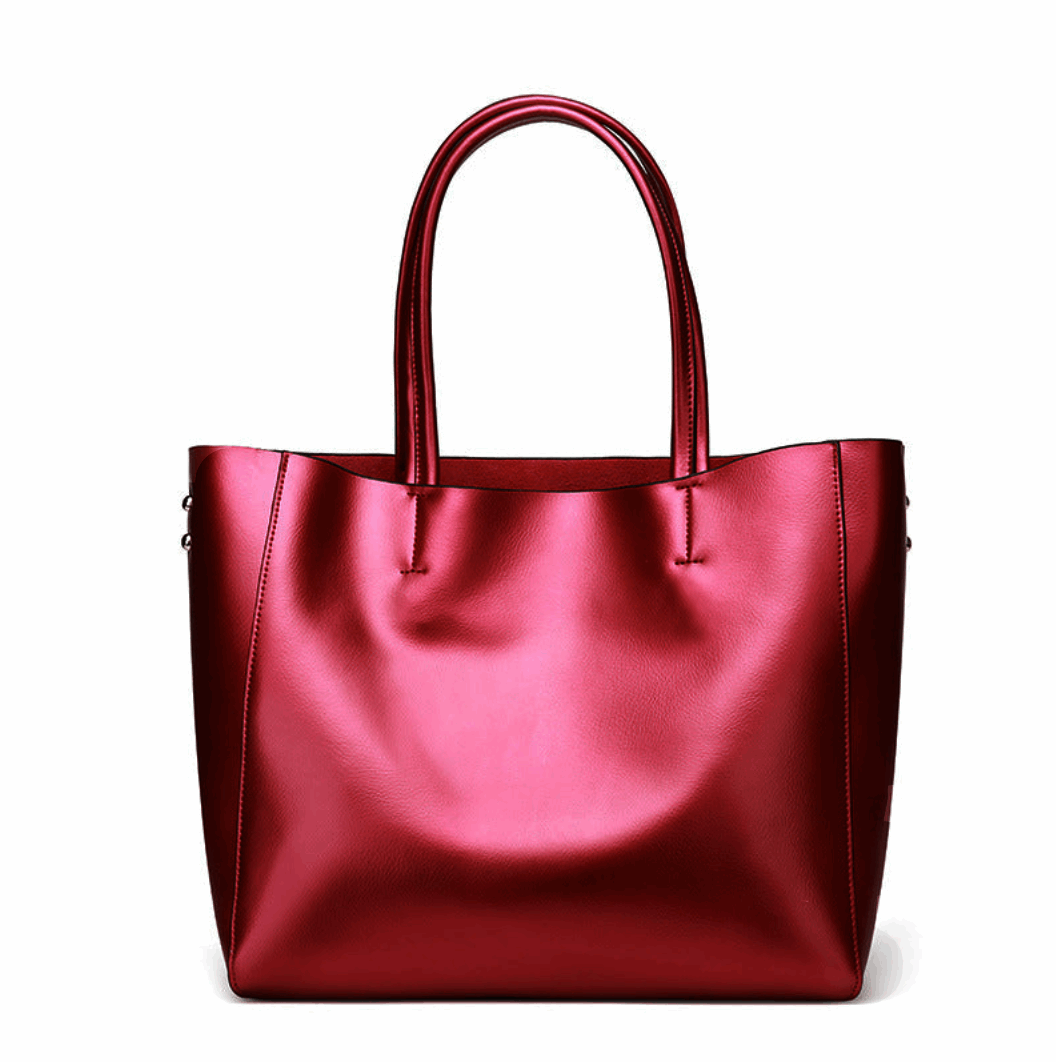 High Fashion Genuine Leather Double Layer with Metallic Finish Handbag in the Most Incredible Assorted Colours