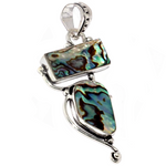Natural New Zealand Abalone Shell 925 Sterling Silver Plated Pendant