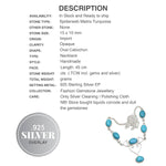 Spider web Matrix Turquoise Gemstone .925 Silver Fashion Necklace