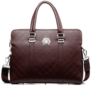 Men's Professional Genuine Cowhide Leather Business Bag With Wallet Phone Holder - BELLADONNA