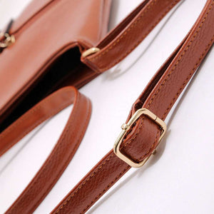Trendy Double Front Pocket Soft Leather Messenger Bag in Black or Brown