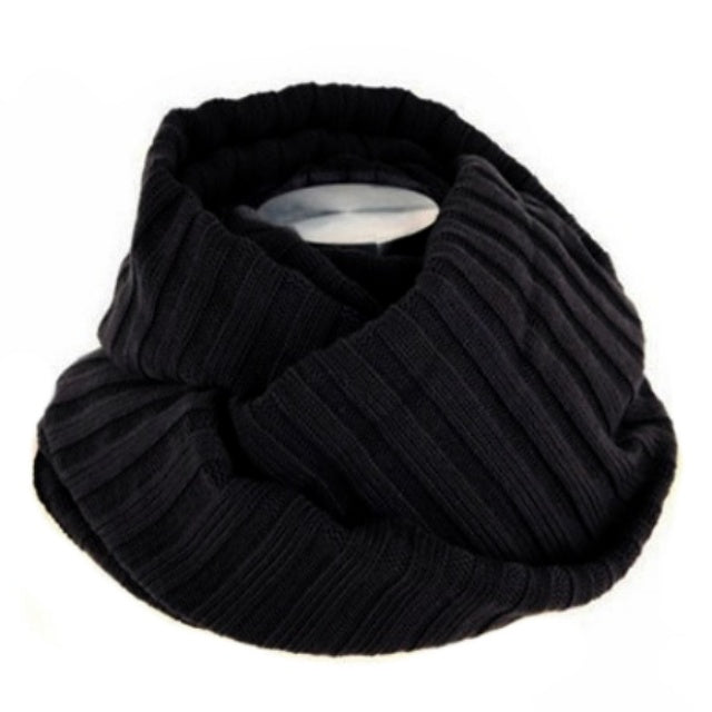 Autumn and Winter Gender Neutral Rib Knit Snood Scarf in Four Practical Colours - BELLADONNA