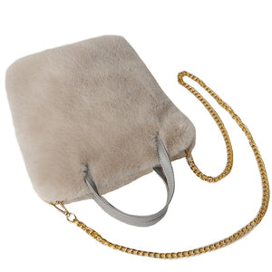 High Fashion Autumn Winter Plush Handbag in Stunning Colours - BELLADONNA