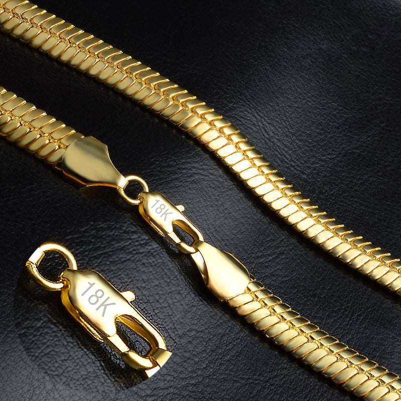 9mm Men's 18K Gold Snake Chain 50cm Necklace - BELLADONNA
