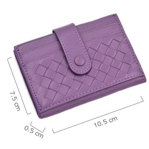 Men or Women's Genuine Leather Slim Multi -card Wallet in Black, Navy Pink,Purple or Brown