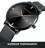 Mens Stylish Quartz Calendar Watch With Stainless Steel Watch Strap - BELLADONNA