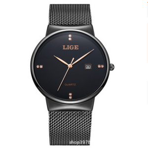 LIGE Sports and Leisure Fashion Waterproof Quartz Watch with Mesh Strap in two styles - BELLADONNA