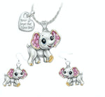 Sparkly Little Girls Necklace and Earring Set in Four Delightful Themes - BELLADONNA