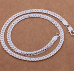 50 cm 925 Sterling Silver Womens Flat Chain - BELLADONNA
