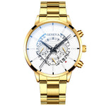 Geneva Men's Modern Calendar Fashion Wrist Watch in Multiple Choice of Colours - BELLADONNA