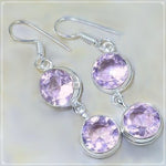 Summer Pastels Pink Quartz Gemstone .925 Silver Earrings - BELLADONNA