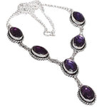 Purple Amethyst Gemstone .925 Silver Necklace - BELLADONNA