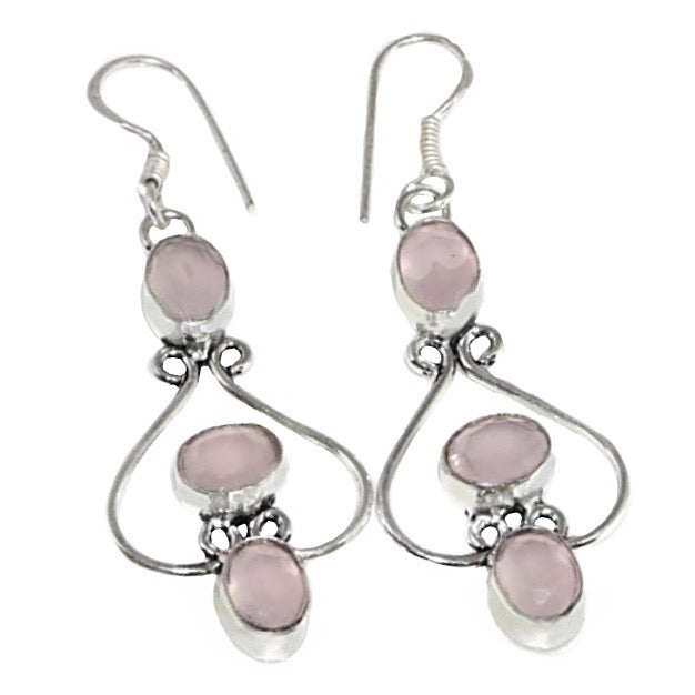 Feminine Pink Chalcedony .925 Sterling Silver Earrings - BELLADONNA