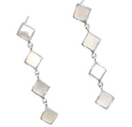 Natural Mother Of Pearl  Solid .925 Sterling Silver  14K White Gold Earrings - BELLADONNA