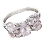 Earth Mined Genuine Stones Rose Quartz Solid.925 Sterling Silver Ring Size 7.75 - BELLADONNA