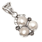 Natural Biwa Pearl. 925 Sterling Silver Fashion Pendant - BELLADONNA