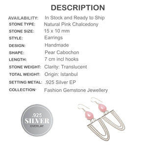 Trendy Feminine Pink Chalcedony .925 Silver Earrings - BELLADONNA