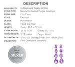 Rare Brazil Purple Amethyst .925 Sterling Silver - February Birthstone - BELLADONNA