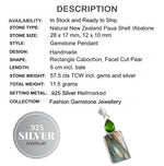 Natural New Zealand Abalone Shell, Peridot  .925 Sterling Silver Pendant - BELLADONNA