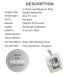 Gibeon Meteorite set in Solid Sterling Silver Pendant - BELLADONNA