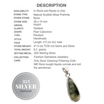 Natural Scottish Moss Prehnite Pear Shape Gemstone .925 Sterling Silver Pendant - BELLADONNA