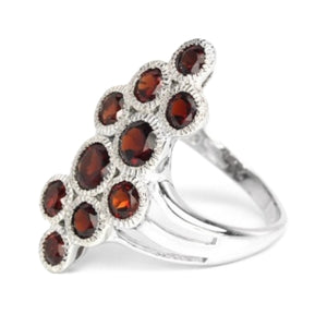 Natural Unheated Cambodian Garnet Solid 925 Sterling Silver Ring Size 7 - BELLADONNA