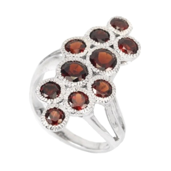 Natural Unheated Cambodian Garnet Solid 925 Sterling Silver Ring Size 7 - BELLADONNA