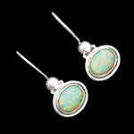 Natural Fire Opal Gemstone Solid .925 Sterling Silver Earrings - BELLADONNA