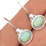 Natural Fire Opal Gemstone Solid .925 Sterling Silver Earrings - BELLADONNA