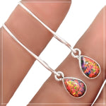 Modern Orange Fire Opal Solid .925 Sterling Silver Earrings - BELLADONNA