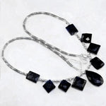 Natural Black Onyx Gemstone .925 Silver Necklace - BELLADONNA