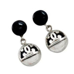 Natural Black Onyx Gemstone .925 Sterling Silver Stud Earrings - BELLADONNA