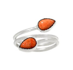 Natural Italian Sponge Coral Solid .925 Sterling Silver Ring Size 8/Q - BELLADONNA