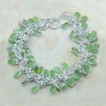 Soft Green Chalcedony Gemstone .925 Silver Bracelet - BELLADONNA