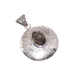 Faceted Oval Smoky Quartz, Gemstone .925 Silver Pendant - BELLADONNA