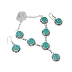 Aqua Green Chalcedony .925 Silver Necklace and Earrings - BELLADONNA