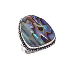 New Zealand Abalone Set In .925 Sterling Silver Ring Size 8.5 - BELLADONNA