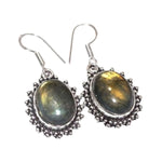 Natural Fiery Labradorite Gemstone .925 Silver Earrings - BELLADONNA