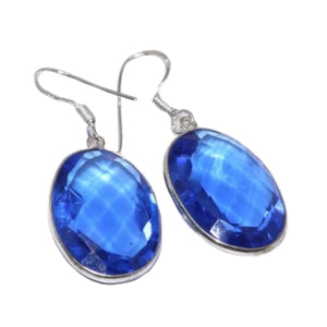 Sapphire Blue Quartz .925 Silver Earrings - BELLADONNA