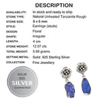 Natural Unheated Tanzanite Gemstone Solid .925 Silver Earrings - BELLADONNA