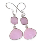 Faceted Pink Chalcedony .925 Silver Earrings - BELLADONNA