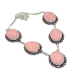 Salmon Pink Agate Druzy Gemstone .925 Silver Necklace - BELLADONNA