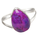 Natural Purple Copper Turquoise & Solid .925 Sterling Silver Ring Size 8 - BELLADONNA