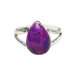 Purple Copper Turquoise & Solid .925  Silver Ring Size 8 - BELLADONNA