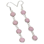 Soft Pink Chalcedony Cabochons .925 Silver Earrings - BELLADONNA