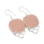 Lovely Feminine Pink Rose Quartz .925 Silver Earrings - BELLADONNA