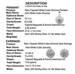 AAA Cubic Zirconia Solid .925 Sterling Silver Pendant & Earrings Set - BELLADONNA