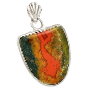 Beautiful Natural Cady Mountain Agate Solid .925 Sterling Silver Pendant - BELLADONNA